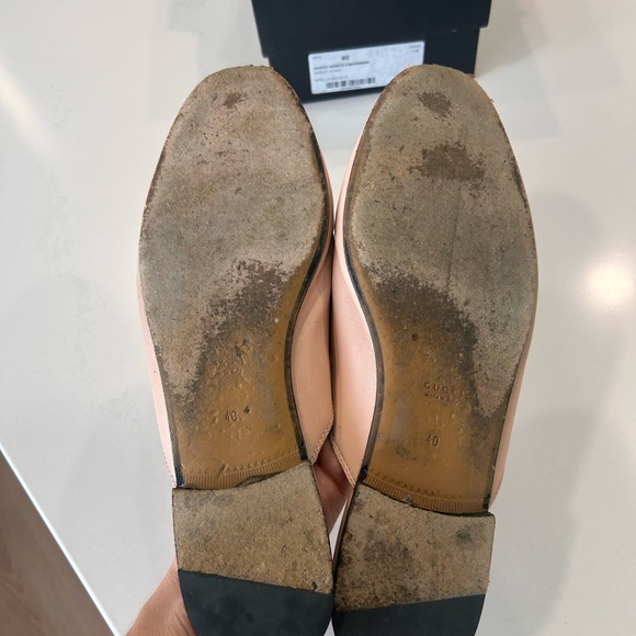 Gucci Pale Pink Leather Horsebit Backless Mules - Picture 4 of 5